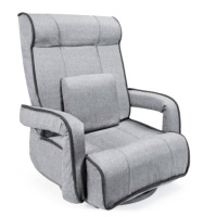 Oversized Swivel Gaming Floor Chair w/ Armrest, Adjustable Backrest, Light Gray