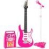 Kids Electric Guitar Toy Play Set w/ 6 Songs, Microphone, Amp