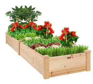 8x2ft Wooden Raised Garden Bed Planter for Garden, Lawn, Yard