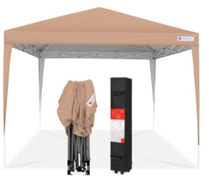 Outdoor Portable Pop Up Canopy Tent w/ Carrying Case, 10x10ft, Tan