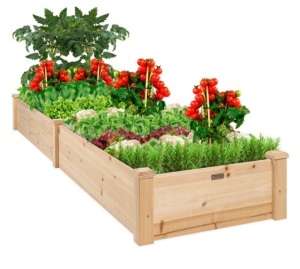 8x2ft Wooden Raised Garden Bed Planter for Garden, Lawn, Yard