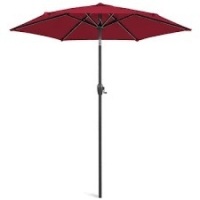 Outdoor Market Patio Umbrella w/ Push Button Tilt, Crank Lift - 7.5ft