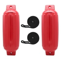 Extreme Max BoatTector Inflatable Vinyl Boat Fenders&nbsp;2-Pack&nbsp;8.5" x 27", Red - New&nbsp;