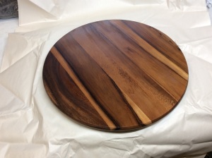 Lipper International Acacia Wood 18" Lazy Susan Kitchen Turntable -  New 