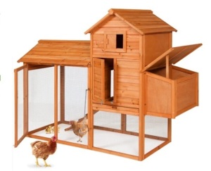 Multi-Level Wooden Chicken Coop - 80in,APPEARS NEW
