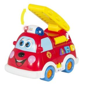 Teaching Fire Truck Toy w/ Bump'n'Go, Lights, Sounds, English and Spanish Phrases