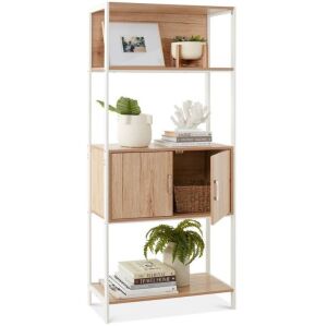 Storage Bookshelf for Living Room, Walkway w/ Cabinet, Elevated Design