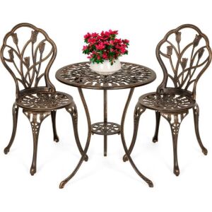 3-Piece Cast Aluminum Patio Bistro Furniture Set