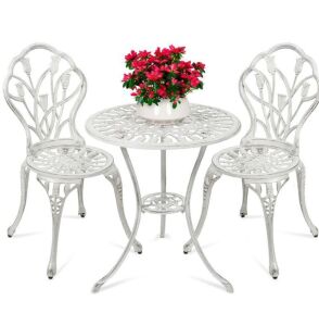 3-Piece Cast Aluminum Patio Bistro Furniture Set