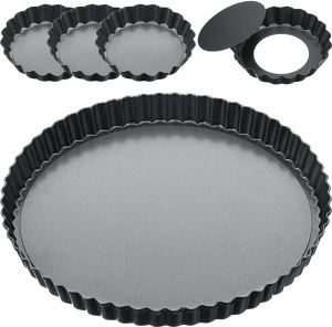 Case of Approximately 37 Sets of 9" and 4" Removable Bottom Quiche, Pie, Tart Pans - New  