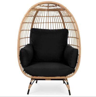 Wicker Egg Chair Oversized Indoor Outdoor Patio Lounger