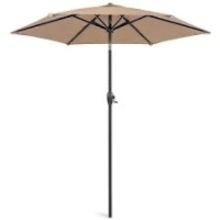 Outdoor Market Patio Umbrella w/ Push Button Tilt, Crank Lift - 7.5ft