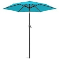 Outdoor Market Patio Umbrella w/ Push Button Tilt, Crank Lift - 7.5ft