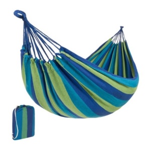 2-Person Brazilian-Style Double Hammock w/ Portable Carrying Bag, Blue