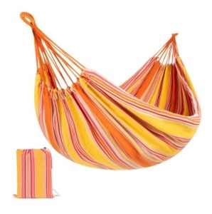 2-Person Brazilian-Style Double Hammock w/ Portable Carrying Bag, Sunset