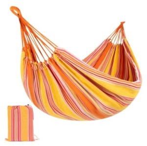 2-Person Brazilian-Style Double Hammock w/ Portable Carrying Bag, Sunset