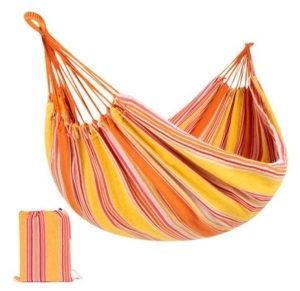 2-Person Brazilian-Style Double Hammock w/ Portable Carrying Bag, Sunset