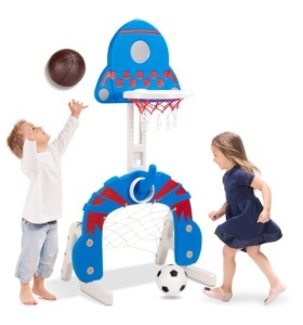 Toddler Activity Center Indoor Outdoor (Basketball, Soccer & Ring Toss)