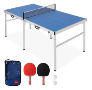 Portable Ping Pong Table Tennis Game Set w/ Paddles, Balls - 6x3ft