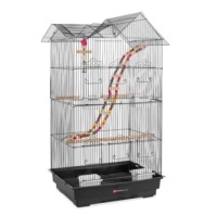 Indoor Outdoor Iron Birdcage w/ Removable Tray, 4 Feeders, 2 Toys,&nbsp;36in, Appears New