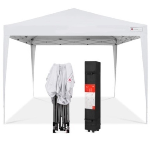 Outdoor Portable Pop Up Canopy Tent w/ Carrying Case, 10x10ft, White