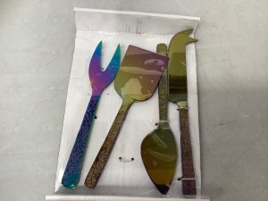 Thirstystone Rainbow Cheese Knife Set, E-Comm Return, Retail 14.99