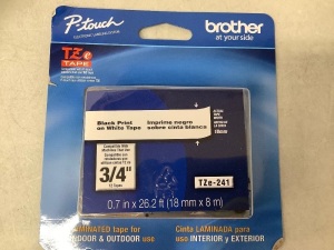 Brother TZe-241 Label Maker Tape, 3/4", Appears new, Retail 22.39