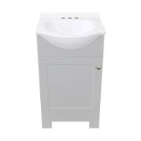 Style Selections Euro 18-in White Single Sink Bathroom Vanity with White Cultured Marble Top