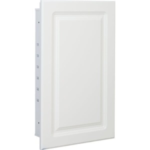 American Pride® 16W x 26"H Raised Panel Recessed Medicine Cabinet Steel Body - New with Damage, Corner Broken on One Shelf 