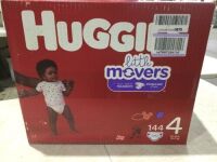 Huggies Little Movers Baby&nbsp;Diapers, Size 4, 144 Ct