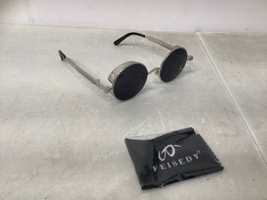 FEISEDY Steam Punk Sunglasses, Appears New, Retail 17.99