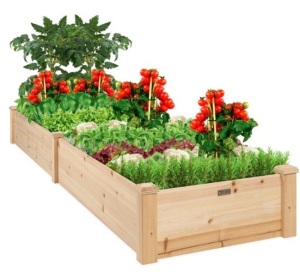 8x2ft Wooden Raised Garden Bed Planter for Garden, Lawn, Yard,APPEARS NEW