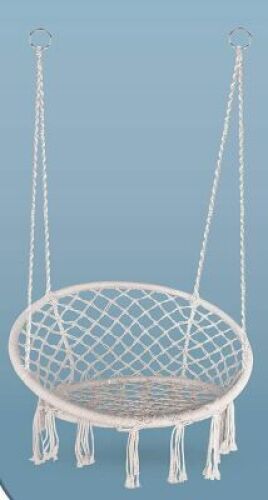 Macrame Hammock Chair Swing with Heavy Duty Hanging Hardware Kit - Appears New