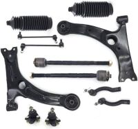 Topicksap - For 03-08 Toyota Corolla 12pc Front Suspension Kit, Front Lower Control Arms, Front Lower Ball Joints, Front Sway Bar End Links, Front Inner & Outer Tie Rod Ends, Boots - Appears New