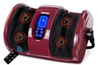 Reflexology Shiatsu Foot Massager w/ High-Intensity Rollers, Remote Control, Burgundy