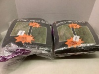 Lot of (2) 11 Foot Spider Web with Spiders, Appears New