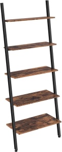 VASAGLE Alinru Ladder Shelf Leaning Shelf, 5-Tier Bookshelf Rack, Rustic Brown - Appears New  