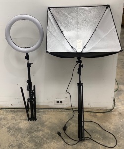 Ring Light and Lightbox, 1 Missing Power Cord, Lightbox Works, Appears new