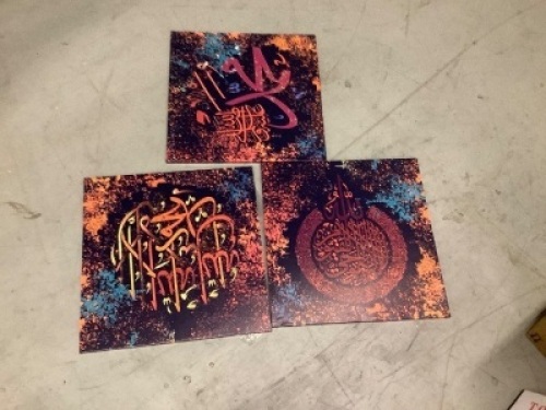 3 Panel Canvas Wall Art, Appears New