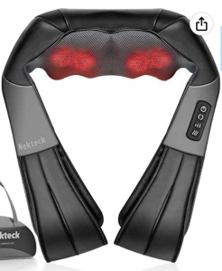 Nekteck Shiatsu Neck Massager, Powers Up, Appears New, Retail 47.99