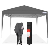 Outdoor Portable Pop Up Canopy Tent w/ Carrying Case, 10x10ft, Dark Gray, Appears New