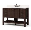 Allen + Roth Kingscote 48-in Espresso Undermount Single Sink Bathroom Vanity with White Engineered Stone Top - Broken Backsplash