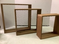 Set of 3 Happy Home Chicken Wire Storage Shelves, Appears New