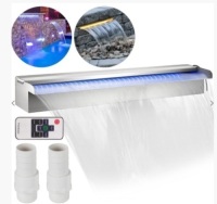Lighted 23.6" Stainless Steel Spillway Color Changing Garden Outdoor Waterfall. Appears New