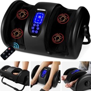 Reflexology Shiatsu Foot Massager w/ High-Intensity Rollers, Remote Control