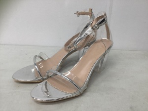 ORIPALLA Womens Clear Block Heels, 9, Appears new, Retail 45.89