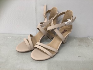 IDIFU Women's Chunky High Heel Sandals, 8.5, Appears New, Retail 48.99