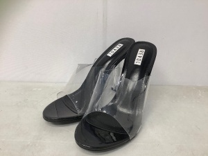 REVOL Translucent Block High-Heel Sandals, 9, Appears New, Retail 31.62