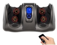 Therapeutic Foot Massager w/ High Intensity Rollers, Remote, 3 Modes, Gray