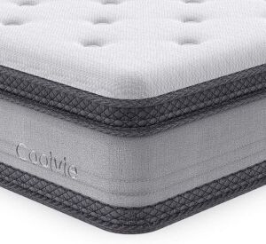 Coolvie 10" Comfy Cool Memory Foam and Innerspring Hybrid Mattress, with Individually Pocket Coils, Cushioning Euro Top and Breathable Hypoallergenic Knitted Cover, Full Size 